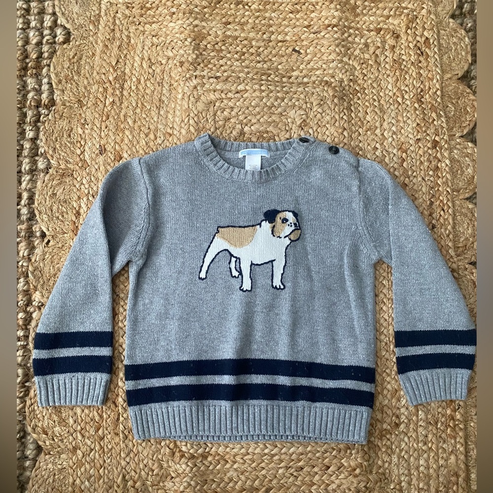 Janie & Jack toddler boys bulldog sweater
